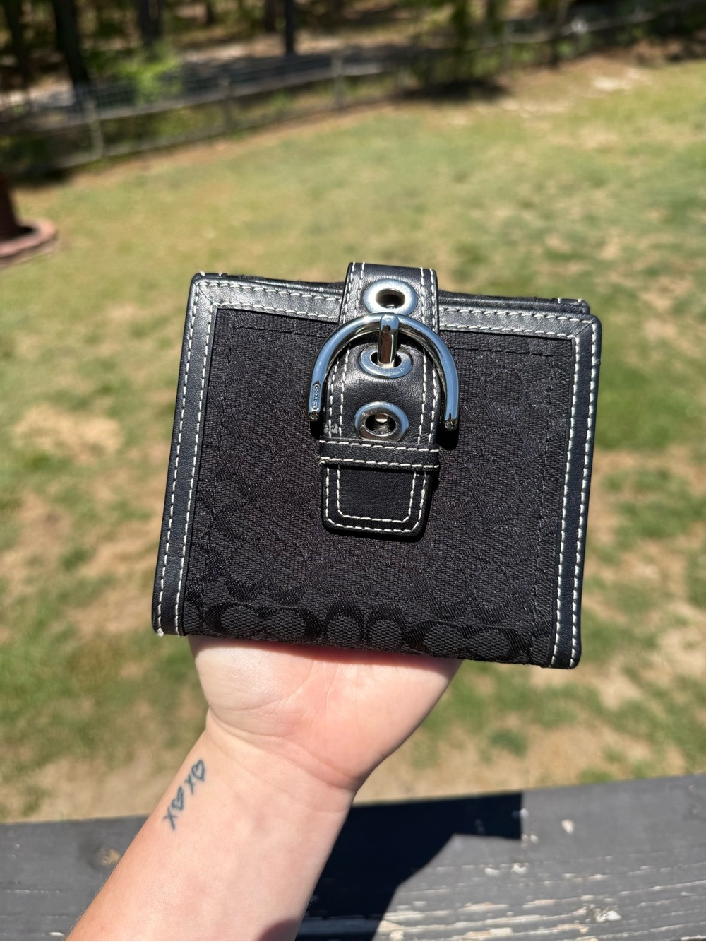 Coach Soho Signature Buckle Compact Wallet